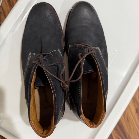 Johnston & Murphy Black and Brown Leather Chukka Boots - Picture 1 of 3